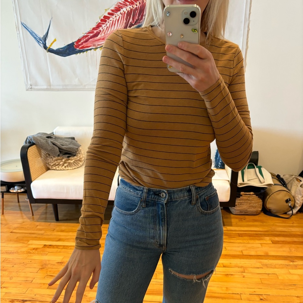 Vince long sleeve pin stripe